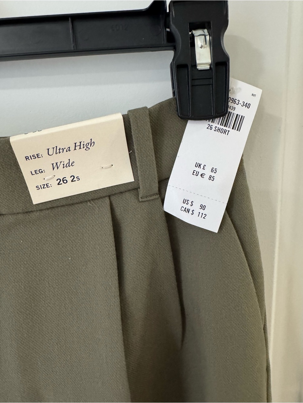 Abercrombie & Fitch Ultra High Rise Wide Leg Trousers SHORT - Picture 3 of 3